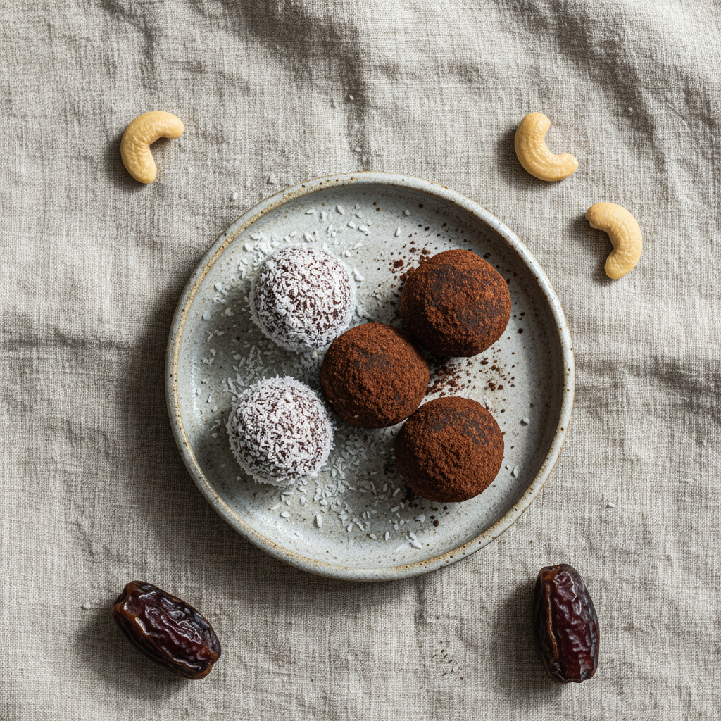Cashew & date no-bake energy balls