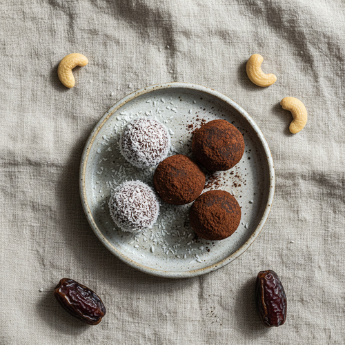 Cashew & date no-bake energy balls