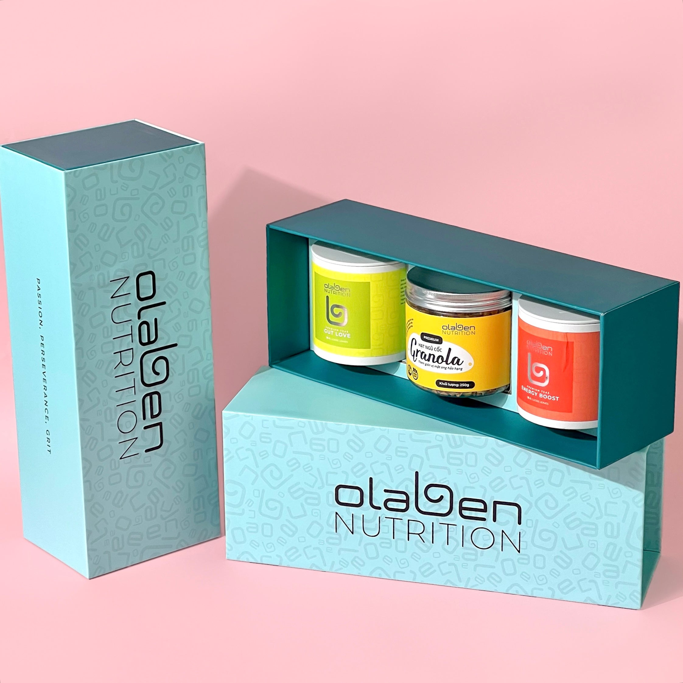 Olaben blue gift box contains 3 bottles