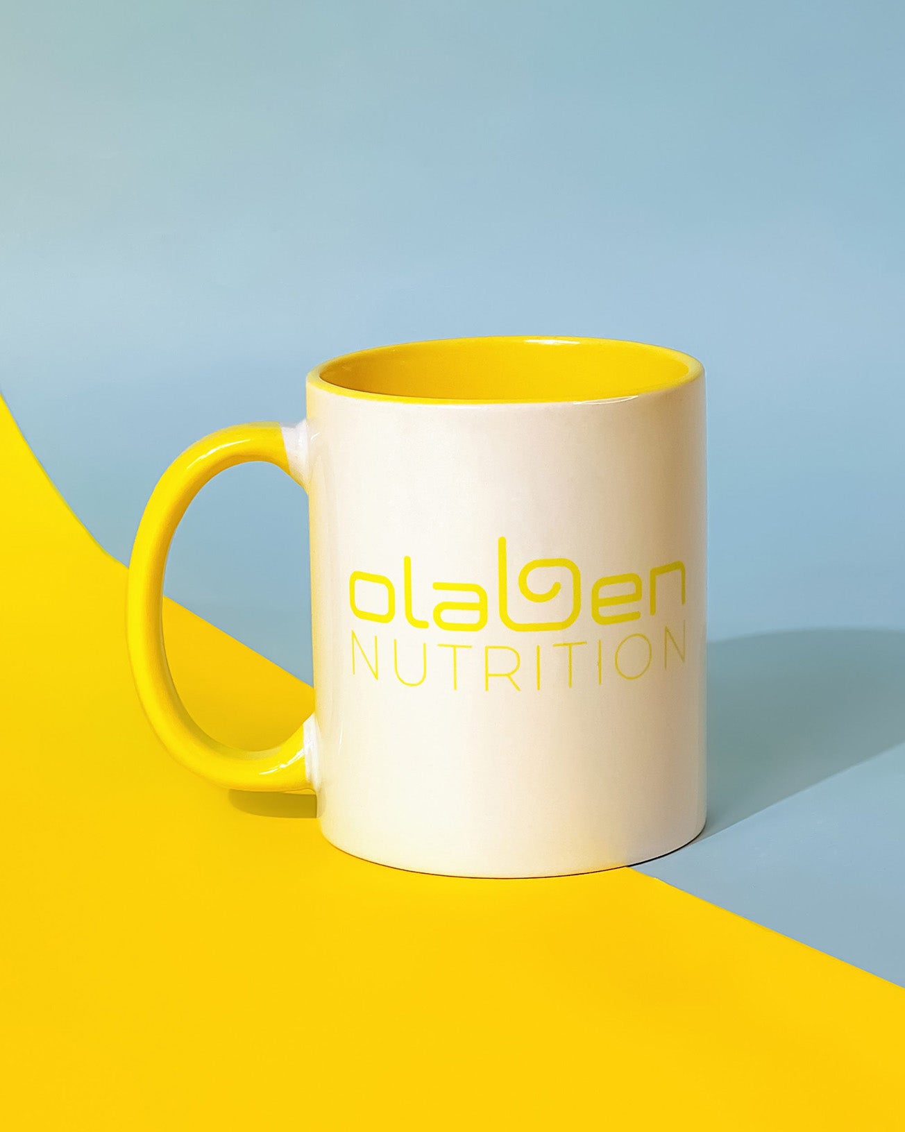 Stylist signature olaben cup in yellow and white background