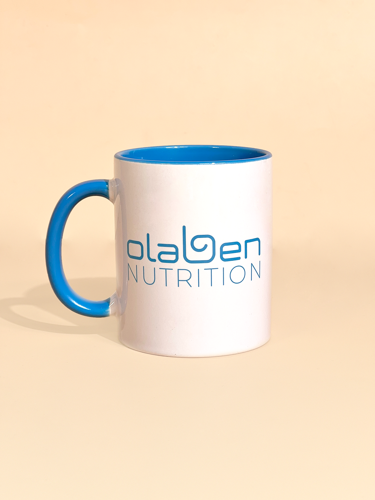 Stylist signature olaben cup in blue and white background