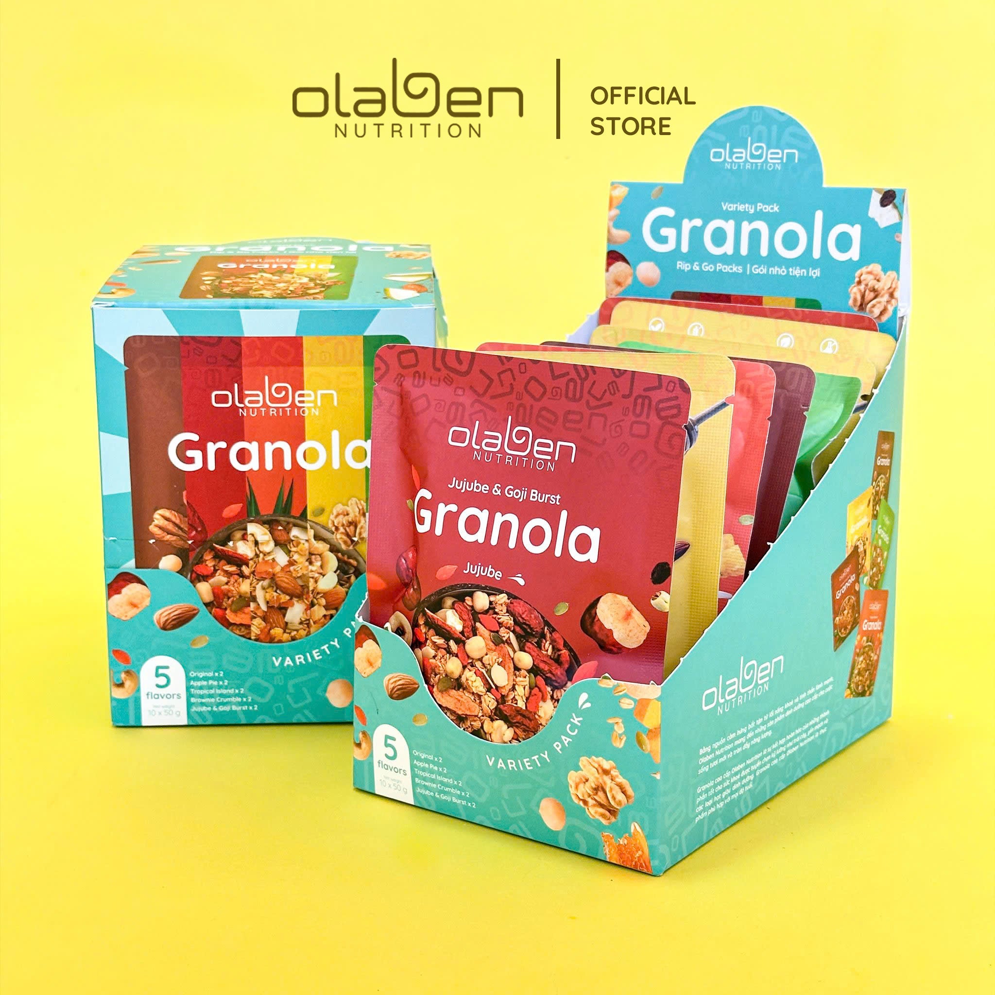 Variety Pack Colorful Granola Box (Pack of 10)